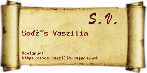Soós Vaszilia névjegykártya